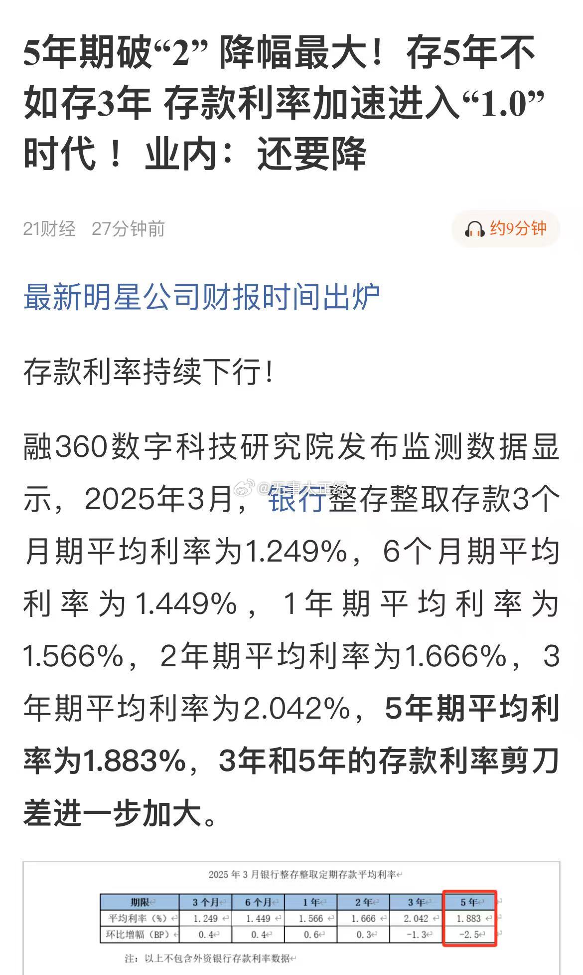 男子降息前闪存300万多赚15万